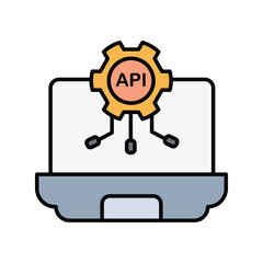 Wall Mural - Api  icon with white background vector stock illustration