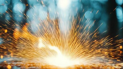 Wall Mural - Magic energy light explosion sparks creating mystical abstract patterns