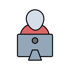 Developer icon with white background vector stock illustration