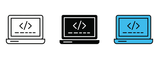 Web coding icon vector. coding, web design and software development project symbol. vector illustration.