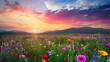 © apimagine - A vast field of flowers stretches as far as the eye can see, bursting with vibrant colors.