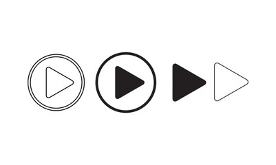 Set of Play Button Icon Vector Designs.