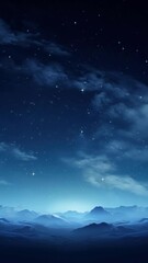 Wall Mural - A mesmerizing video concept of a starry night sky over serene mountains, captured from a low angle, emphasizing vastness and tranquility. Live mobile wallpaper.