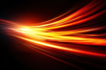 Wall Mural - Dynamic light waves create vibrant patterns in a dark space with an energetic glow