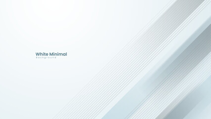 Wall Mural - white abstract background with diagonal stripes composition.