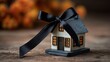 © juwairiya_nameera - model house with black mourning ribbon