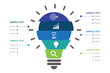 © kingkai - Segmented Light Bulb Infographic with 5 steps Coded Business Concepts