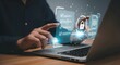 © MarufIslam - Person interacting with a secure digital interface on a laptop showcasing cybersecurity and data protection concepts