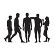 © My icon - Group of Diverse People Silhouettes Walking and Posing