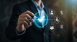 © Shayful Islam GFX - A businessman drawing a checkmark with icons representing teamwork, project management, and document approval, symbolizing quality control, compliance, and successful project completion