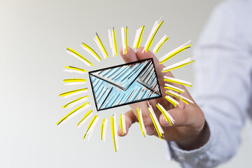 Modern communication concept.  Email marketing, digital message, online correspondence.
