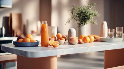 futuristic automated kitchen prepares personalized meals ondemand featuring array of fresh organic fruits and