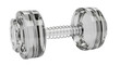 © PNG Stock - Elegant crystal dumbbell for fitness and weightlifting, isolated on a white background. A detailed 3D illustration with clear light reflections