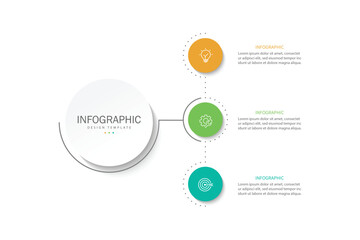 Wall Mural - Vector infographic label design with circle infographic template design and 3 options or steps.