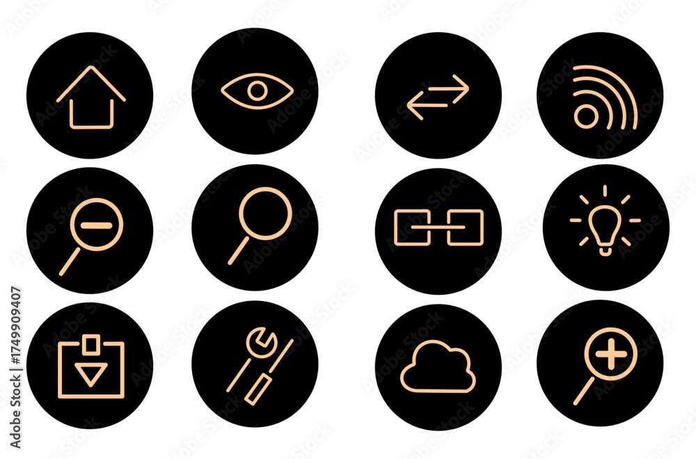 Computer networking vector line icons set. Networking, Computer ...