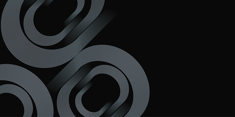 Wall Mural - Abstract black and white background illustration with a digital swirl pattern, light, and a 3D tunnel line concept
