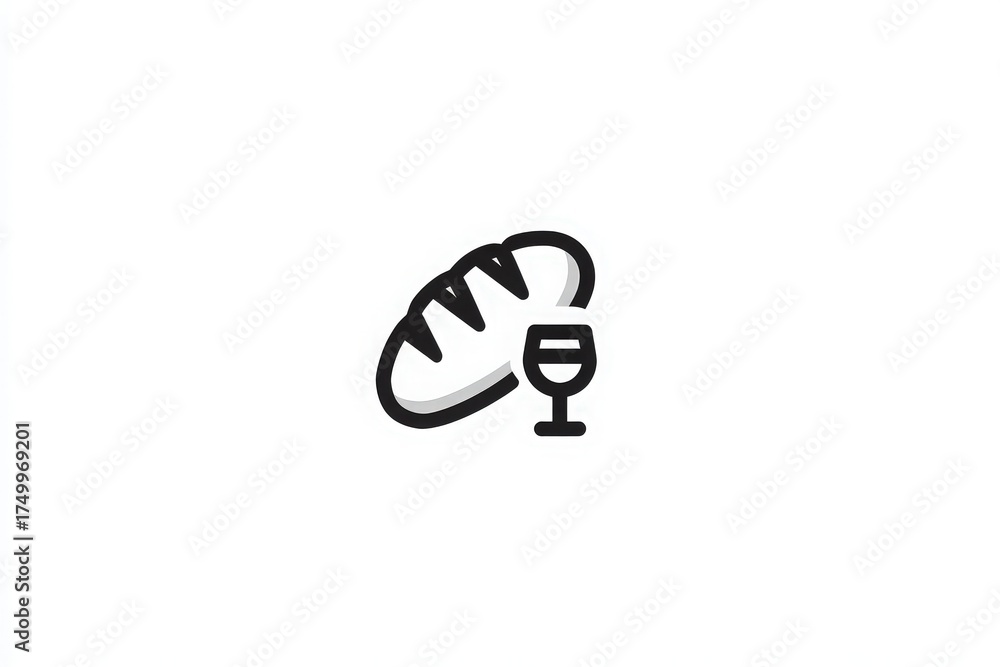 This scene features a crusty loaf of bread next to a glass of wine, evoking a warm atmosphere ideal for dining. Perfect for enjoying with friends or at a cozy gathering.