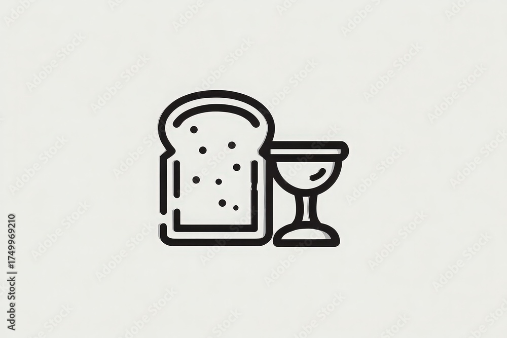 A loaf of bread sits next to a glass, suggesting a moment of communion or sharing. This simple arrangement evokes warmth and community at a dining table.