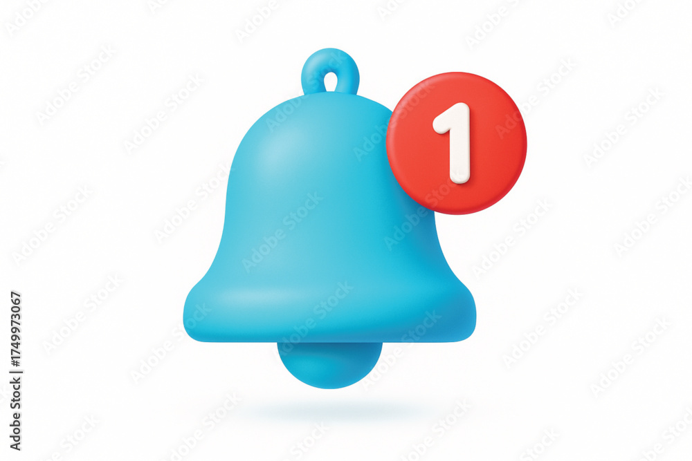 Blue Notification Bell Icon with Red Badge and Number 1 Keywords ...