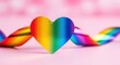 © Олег Сільчук - 3D rainbow heart on pastel background, symbolizing LGBTQ pride, unity, diversity, and love. Support, inclusivity, equality, social tolerance and positive community concept.