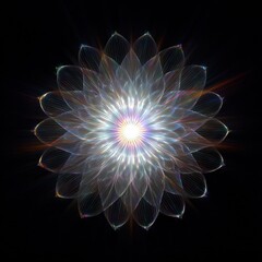 Wall Mural - Ethereal light emanates pattern fractal flower.