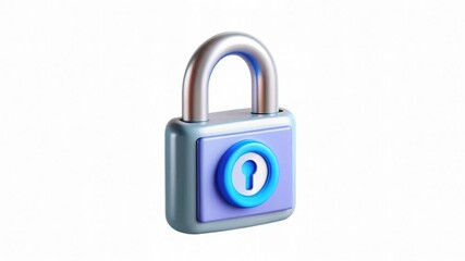 Three dimensional padlock icon illustrating digital security and data protection, representing encryption, privacy, cybersecurity, and trusted access for secure systems