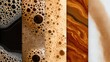 © Svetlana Lavereva - Coffee Foam Palette Display Inspired by Caffeine Flavors in a Multi-Panel Art Composition for Cafe Branding and Design Concepts, Showcasing Crema, Caramel Swirls, and Latte Tones