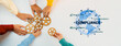 © InfiniteFlow - Hands of diverse individuals work together with gears to highlight the importance of compliance and regulation in global business. A visual representation of teamwork and standards. Trope