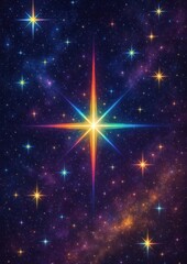 Wall Mural - Vibrant cosmic starry night wallpaper.
