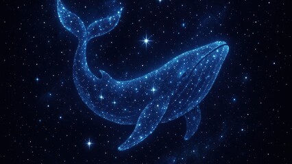 Wall Mural - Celestial whale in starry cosmos.