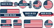 © irina - Made in USA Quality Labels and Badges with American Flag Elements Representing American Manufacturing and Products