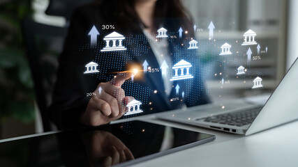 Wall Mural - Online banking and digital banking innovation combining finance and technology, optimizing online banking systems, mobile banking services, and fintech for seamless experience. Spline