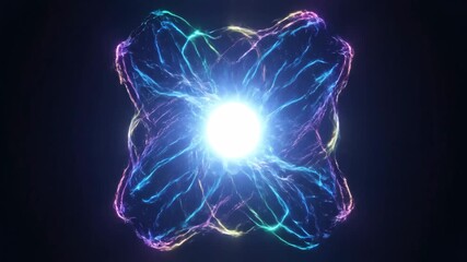 Abstract Energy Core Light Swirls Dynamic Motion Background.