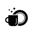 © MDALAMIN - Clean cup and plate with sparkles