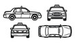 ©  MVectors - Taxi Cab Car View Set Side Front Back Top Perspective Icons