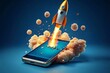 © RaidenShogun - An imaginative artwork showcasing the fusion of mobile technology and space travel.