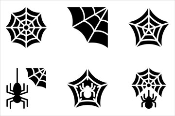 Spider web icons set. Cobweb icon. halloween concept on white background