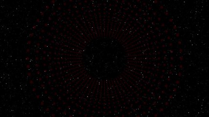 Wall Mural - A mesmerizing tunnel of glowing  red dots creates a captivating visual effect, drawing the viewer into a realm of digital wonder and futuristic design, abstract art