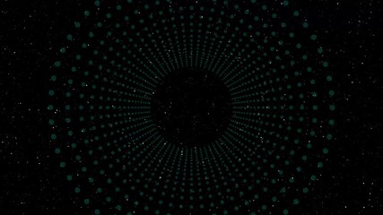 Wall Mural - A mesmerizing tunnel of glowing yellow dots creates a captivating visual effect, drawing the viewer into a realm of digital wonder and futuristic design, abstract art