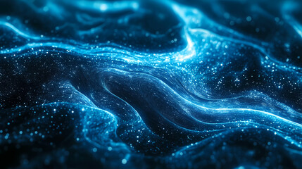 Wall Mural - Abstract Flowing Blue Particles