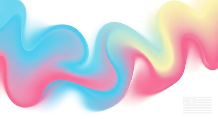 Wall Mural - Abstract Swirling Gradient of Pastel Colors on White