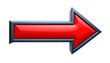 © nurr - A vibrant, glossy, red arrow with a dark gray trim, pointing to the right