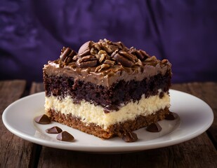 Wall Mural - german chocolate poke cake on a plate