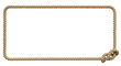 © Mutia - Realistic detailed brown rope frame with a rustic, nautical knot at the corner, providing a versatile border or banner element for maritime, adventure, or vintage-themed graphic designs