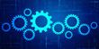 © Greentech - Process management, optimization operation, fix strategy industry, transmission gears wheel, software update status, Cog Gear Wheel with social media icons on the technology abstract background