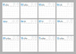 © CSE20 - Planner calendar demo 2026 | Twelve-month calendar template for your planning design | Monthly planning calendar with previous and next month information | Blue font calendar