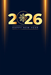 Wall Mural - 2026 happy new year invitation card with light effect