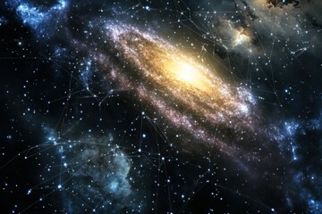 Wall Mural - Exploration of the Andromeda Galaxy with shining stars and cosmic dust in the universe