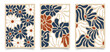 © Tatiana - Set of abstract cards with floral motifs. Contemporary tapestries with flowers and plants.