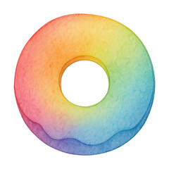 Wall Mural - PNG Colorful gradient donut illustration.